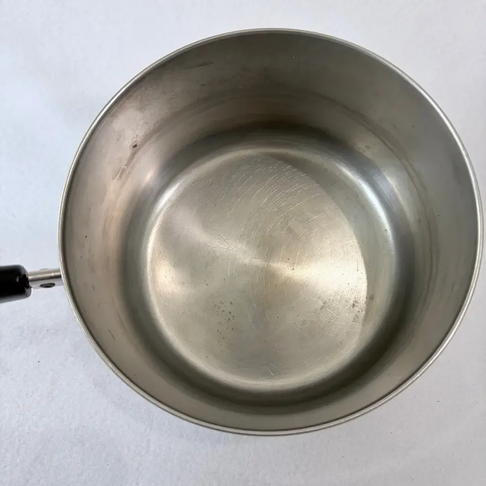Revere Ware Lot of 2 Pots 2Q 3Q Saucepans with Lid Copper Bottom Dented